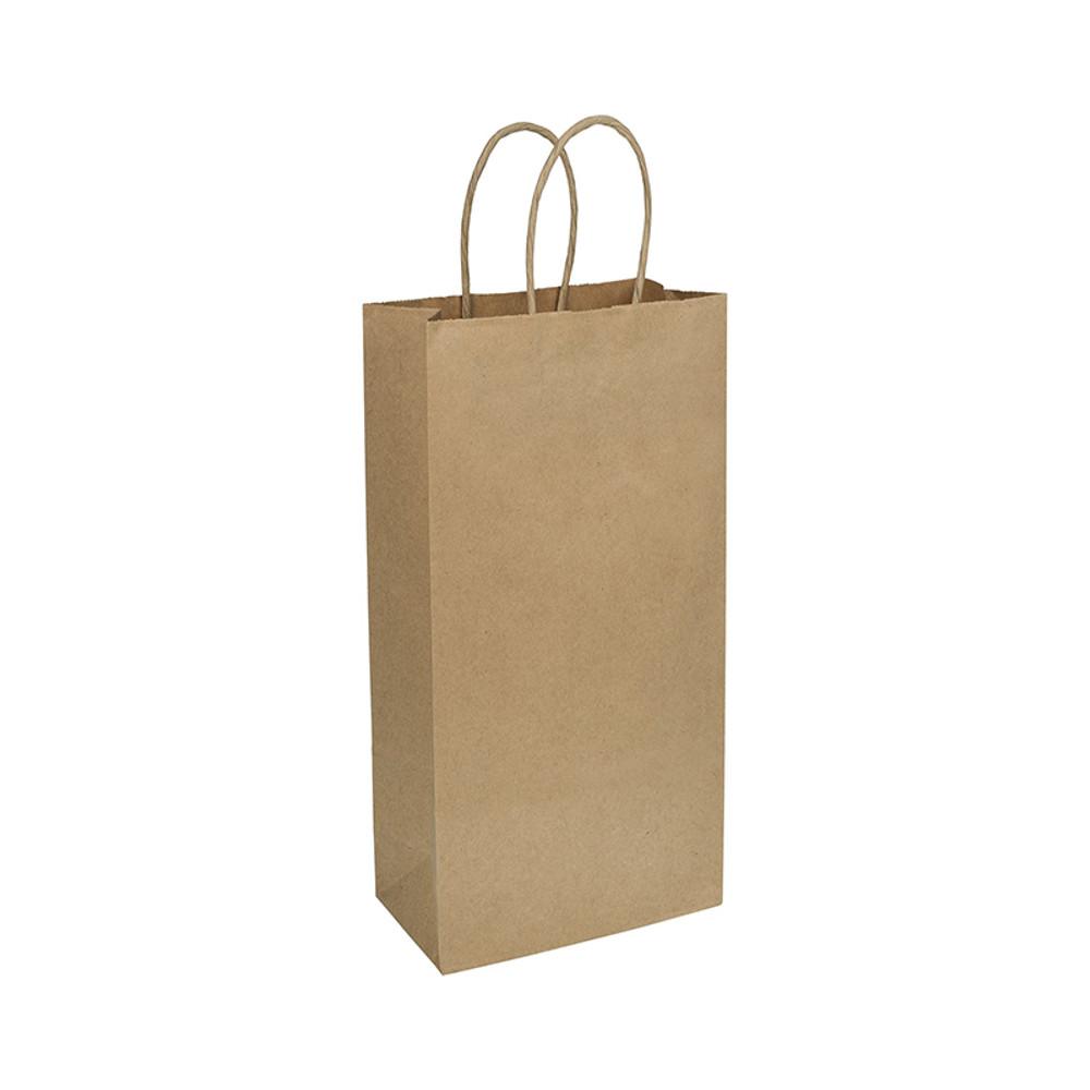 Paper Bags Kraft Two Bottle 6.5 x 3.5 x 13 Inches-Case 250