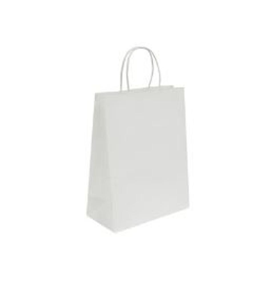 Paper Bags 8.25 x 4.25 x 10.75 Inches White - Case 250