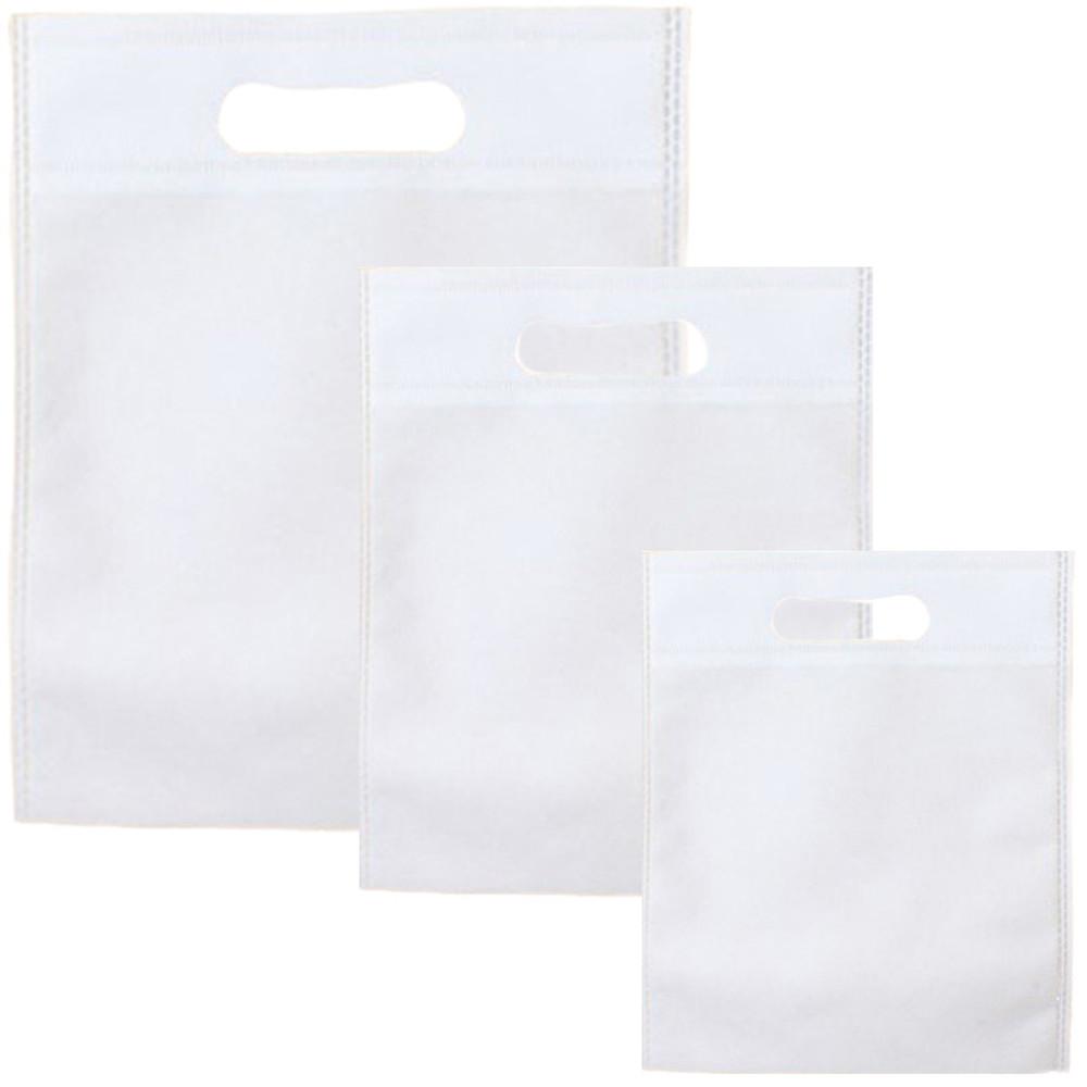 Reusable Die Cut Handle Shopping Bags White 18 x 20.5