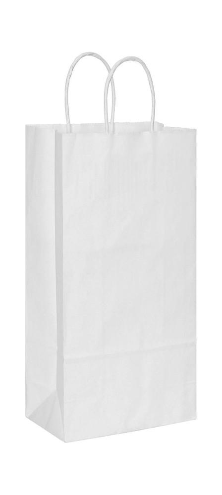 Paper Bags White Two Bottle 6.5 x 3.5 x 13 Inches-Case 250